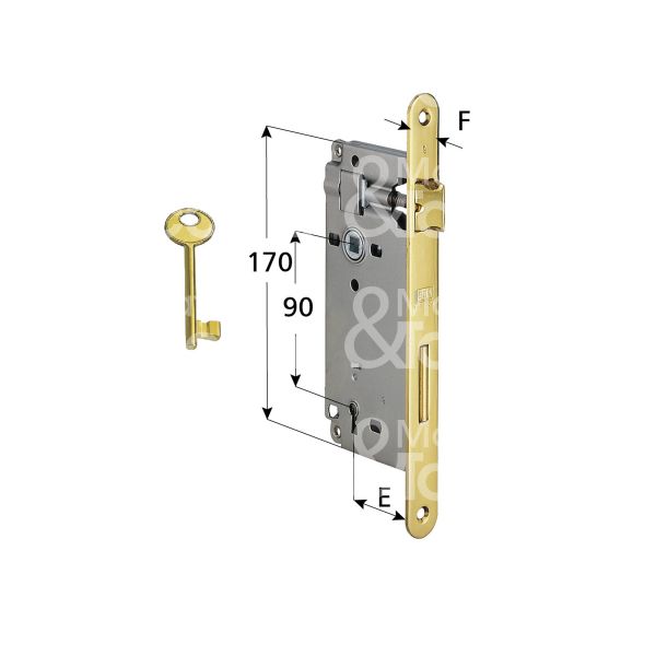 Agb b005913003 serratura patent bordo tondo e 30 int. man. 90 scrocco piÙ catenaccio ottonata