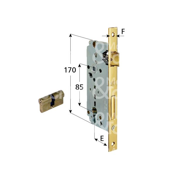 Agb b008524003 serratura patent bordo quadro e 40 int. man. 85 scrocco piÙ catenaccio ottonata