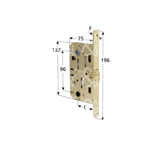 Agb b011025006 serratura patent centro bordo tondo e 50 int. man. 96 mediana nichelato