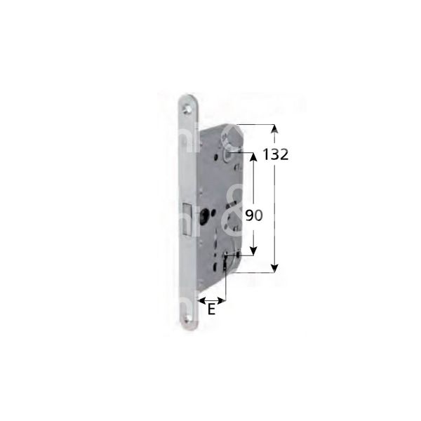 Agb b061015003 serratura patent bordo tondo e 50 int. man. 90 mediana ottonata