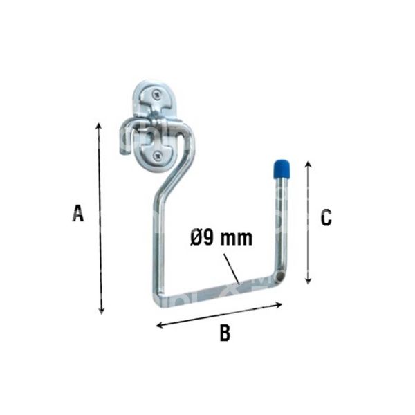 Aldeghi 4040az150 gancio multiuso art. 4040az150 acciaio zincato applicazione parete mm 150