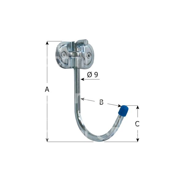 Aldeghi 4120az00 gancio ripiegabile multiuso art. 4120az00 acciaio zincato applicazione soffitto mm 130