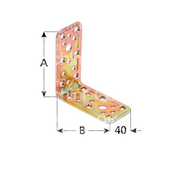 Aldeghi 746at88 lastrina angolo pesante stampata art. 746at88 acciaio tropicalizzato Ø fori mm 5,5 l mm 80 x 80 h mm 40 spessore mm 2,2