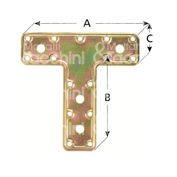 Aldeghi 751at160 giunzioni a t art. 751 acciaio tropicalizzato l mm 160 h mm 160 spessore mm 2,2