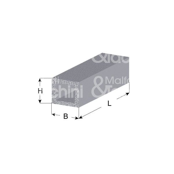 Arcansas 1180 profilo alluminio art. 1180 sezione quadro colore argento l mm 2000 h mm 20 b mm 20 spessore mm 1