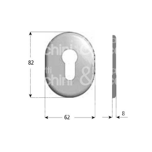 Azzi fausto myos mostrina foro sagomato ottone satinato mm 62 x 82