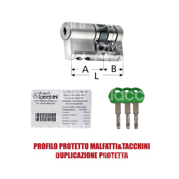 Atra cil7010 mezzo cilindro sagomato new power 70 x 10 = 80 mm chiave protetta m&t cifratura kd cromo satinato