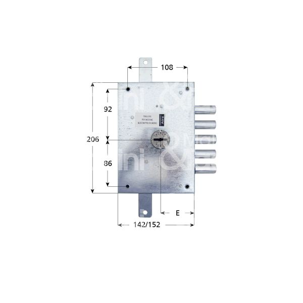 Atra ser60011de serratura doppia mappa per blindata triplice e 63 dx 5 catenacci int. cat. 28 sporg. 3,5