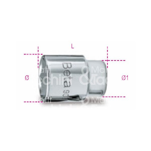 Beta 009000120 chiave a bussola art. 900 attacco 1/4 pollici misura mm 12 - l mm 25 impronta esagonale