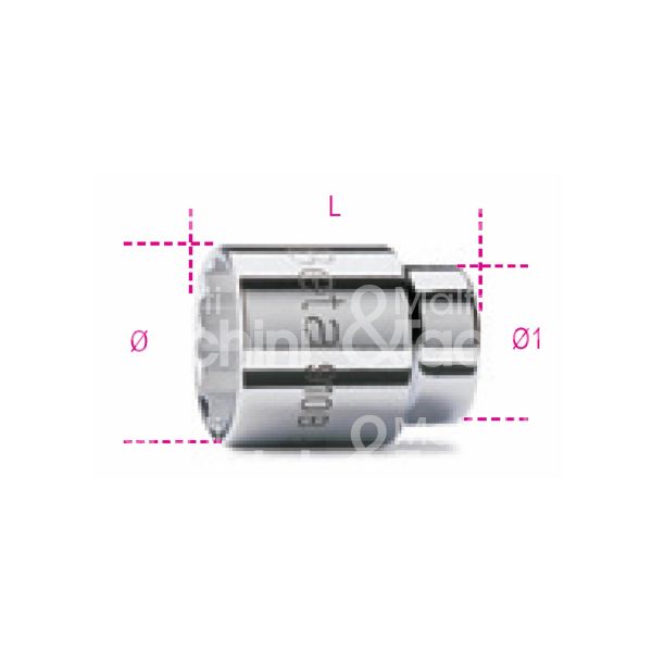 Beta 009100107 chiave a bussola art. 910b attacco 3/8 pollici misura mm 7 - l mm 28 impronta poligonale