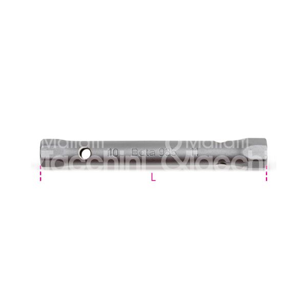 Beta 009350111 chiave a tubo diritta doppia esagonale art. 935 misura mm 8x9