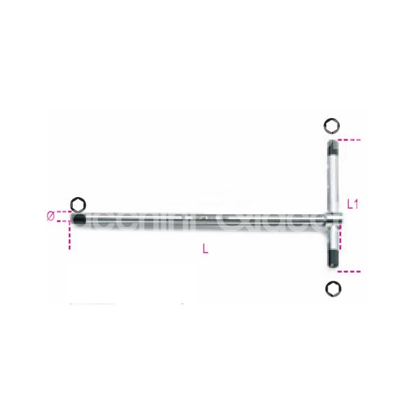 Beta 009510545 chiave a t semplice art. 951 misura mm 4,5 impronta esagonale maschio l mm 195