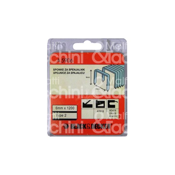 Black&decker access. a5908 graffe per graffatrice n.2 misura mm 8 confezione pz 1200