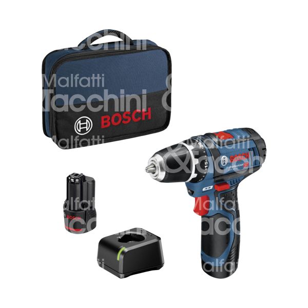 Bosch 060186810f avvitatore a batteria in valigetta gsr 12v-15 linea professional potenza 12 v batteria 2 x 2,0 ah