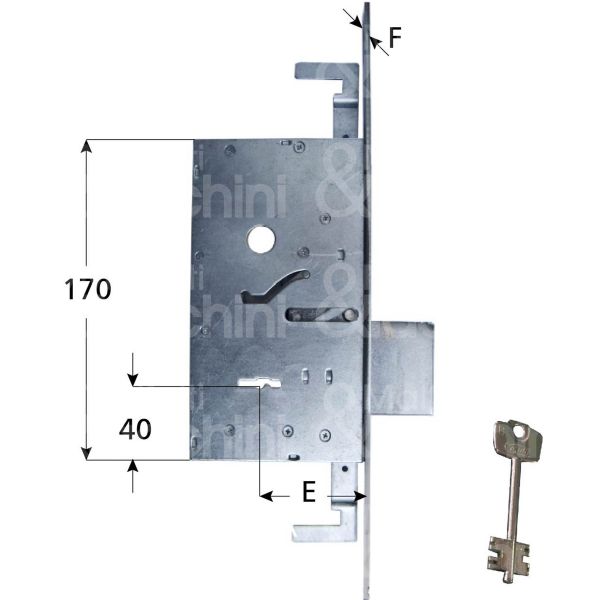 Cerutti s2037 serratura doppia mappa da infilare triplice e 70 solo catenaccio 4 mandate ambidestra kd
