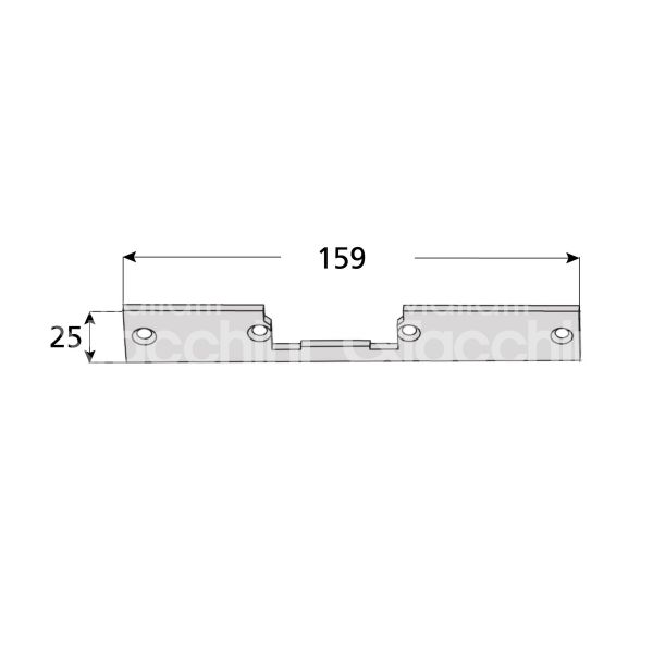 Cisa 0500500012 frontale corto ambidestra mm 25 x 159