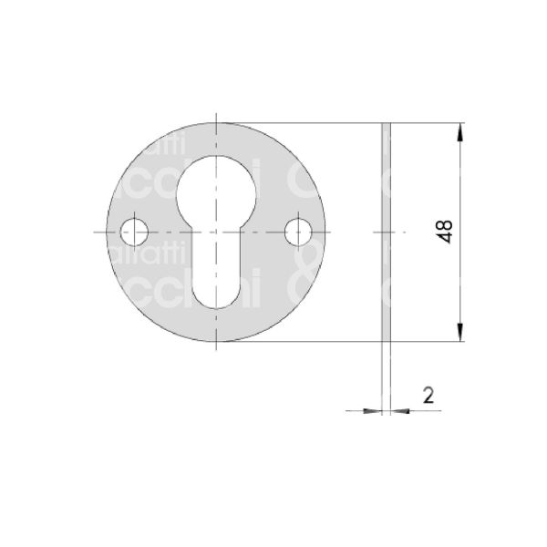 Cisa 06075000 spessore interasse fori mm 38 misura Ø 48 profondita' mm 2 zincato