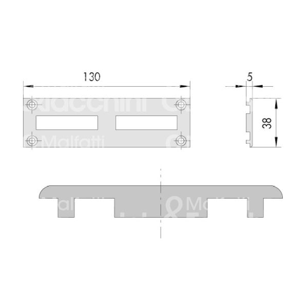 Cisa 06277010 contropiastra nylon per profilati ambidestra