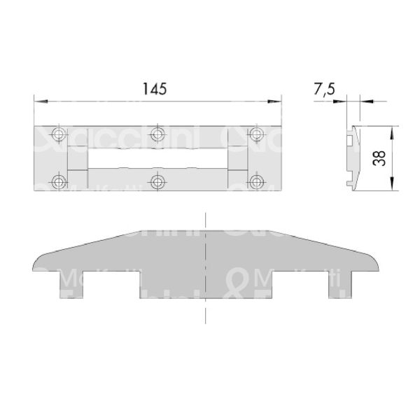 Cisa 06277020 contropiastra nylon per profilati ambidestra