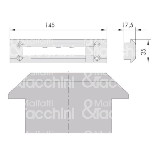 Cisa 06277440 contropiastra nylon per profilati ambidestra