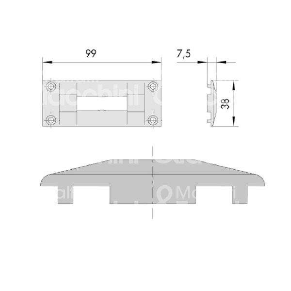 Cisa 06287020 contropiastra nylon per profilati ambidestra