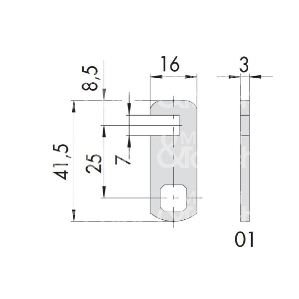 Cisa 06411010  levetta ricambio lunghezza mm 33,5 zincata