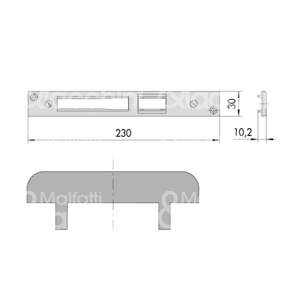 Cisa 06463070 contropiastra metallo per profilati ambidestra
