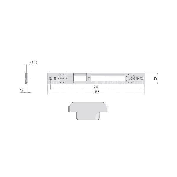 Cisa 06463740 contropiastra metallo ambidestra