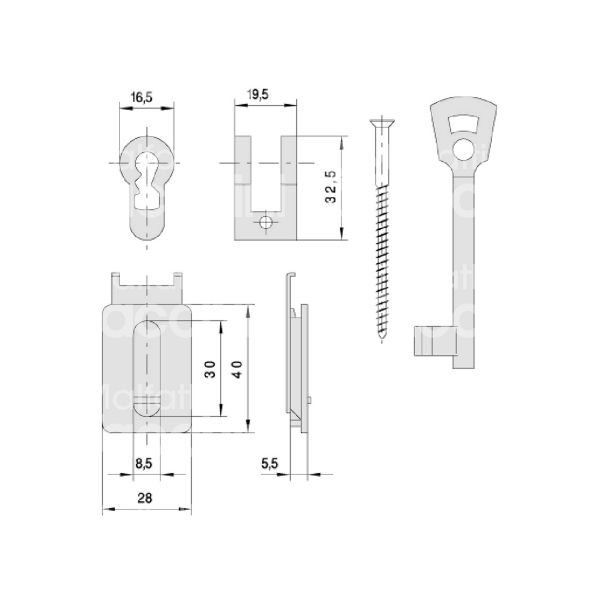 Cisa 07071100 adattatore chiave per porte tagliafuoco