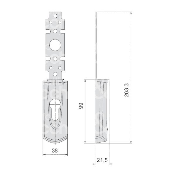 Cisa 07176620 placca esterna per maniglioni antipanico int. man. 85 nero