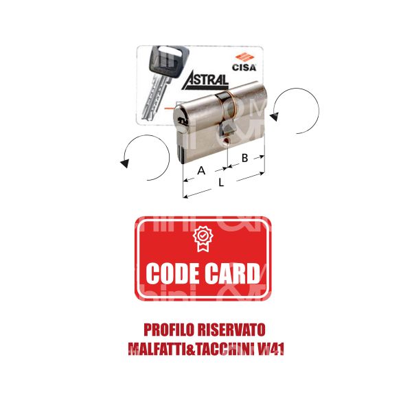 Cisa 0a3s1130pp cilindro sagomato chiave/chiave astral sigillo 35 x 35 = 70 mm chiave riservata m&t profilo w 41 cifratura kd cromo satinato