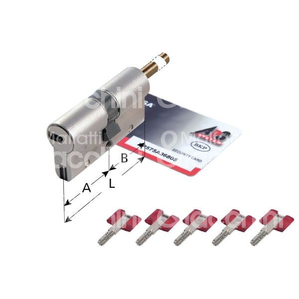 Cisa 0h3s7120c5 cilindro sagomato codolo rasabile ap3 40 x 30 = 70 mm chiave protetta profilo ap 3 cifratura kd nichel satinato