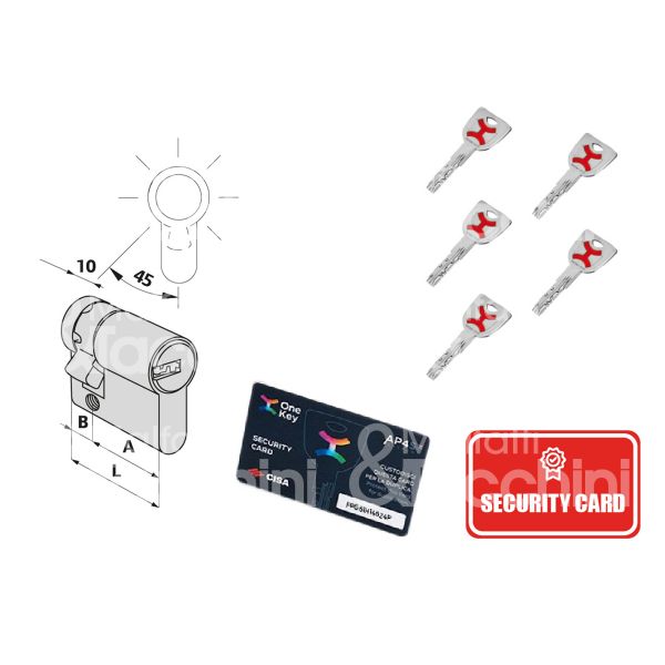 Cisa 0p314020c5 mezzo cilindro sagomato ap4 30 x 10 = 40 mm chiave protetta profilo ap 4 cifratura kd nichel satinato