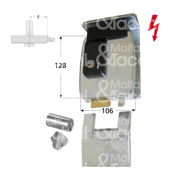 Cisa 11823801 elettroserratura da applicare verticale laterale e 80 dx foro tondo senza mandate
