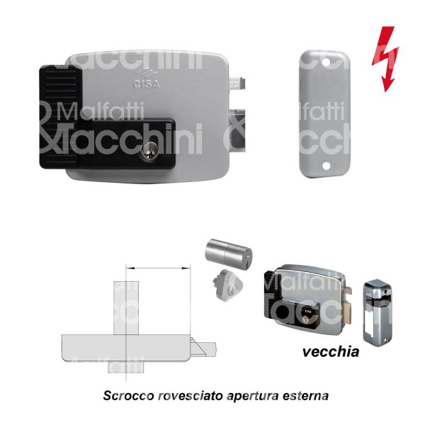 Cisa 11921803 elettroserratura applicare tirare laterale e 80 dx foro tondo senza mandate