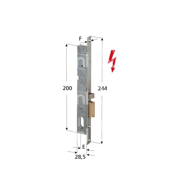 Cisa 14021151 elettroserrature per montante laterale e 15 dx foro ovale senza mandate frontale 20 x 244