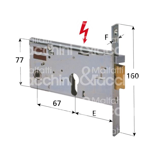 Cisa 14350700 elettroserratura per fasce laterale e 70 ambidestra foro sagomato 2 mandate frontale 16 x 160