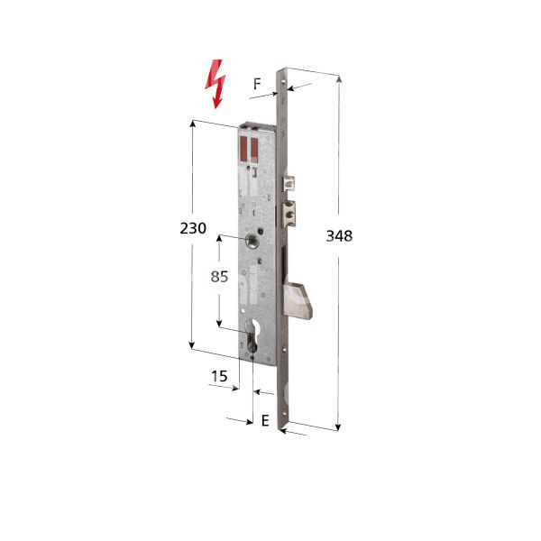 Cisa 16215300 elettroserrature per montante laterale e 30 ambidestra foro sagomato 1 mandate frontale 22 x 348