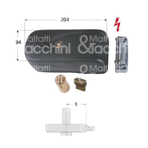 Cisa 1a721000 elettroserratura da applicare laterale e 50/80 ambidestra foro tondo senza mandate
