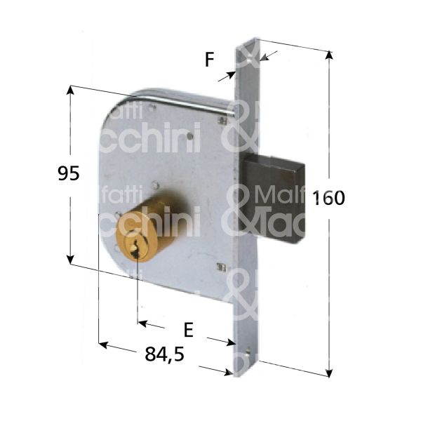 Cisa 42010500 serratura per cancello impennata scrocco con mandata e 50 ambidestra cilindro tondo fisso 1 mandate