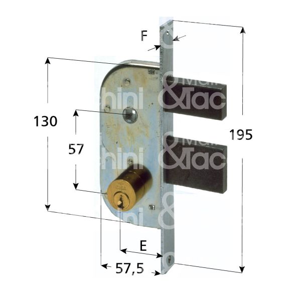 Cisa 42510500 serratura per cancello impennata scrocco piÙ catenaccio e 50 ambidestra cilindro tondo fisso 2 mandate