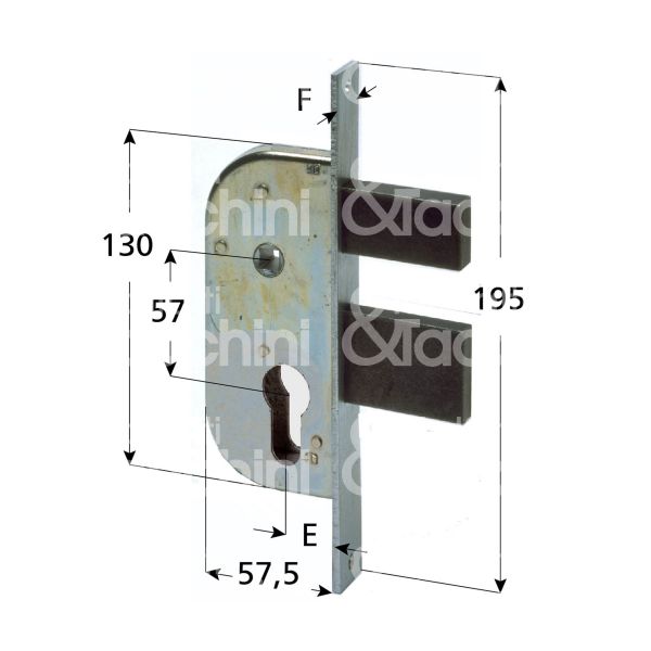 Cisa 42412300 serratura per cancello impennata scrocco piÙ catenaccio e 30 ambidestra cilindro sagomato 2 mandate