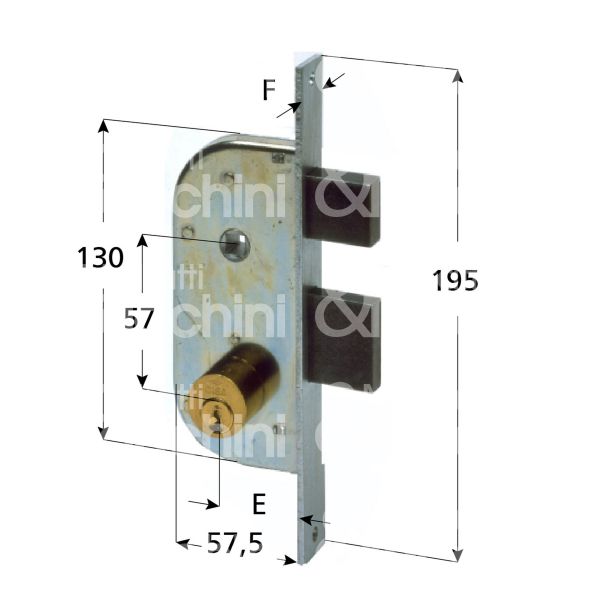 Cisa 42420300 serratura per cancello impennata scrocco piÙ catenaccio e 30 ambidestra cilindro tondo fisso 2 mandate