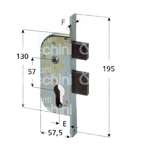 Cisa 42422300 serratura per cancello impennata scrocco piÙ catenaccio e 30 ambidestra cilindro sagomato 2 mandate