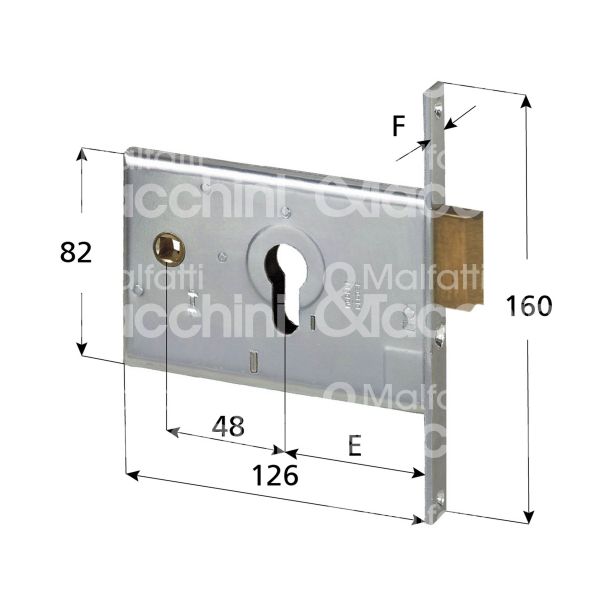 Cisa 44140600 serratura infilare per fasce 1 mandate cilindro sagomato 60 laterale scrocco con mandata