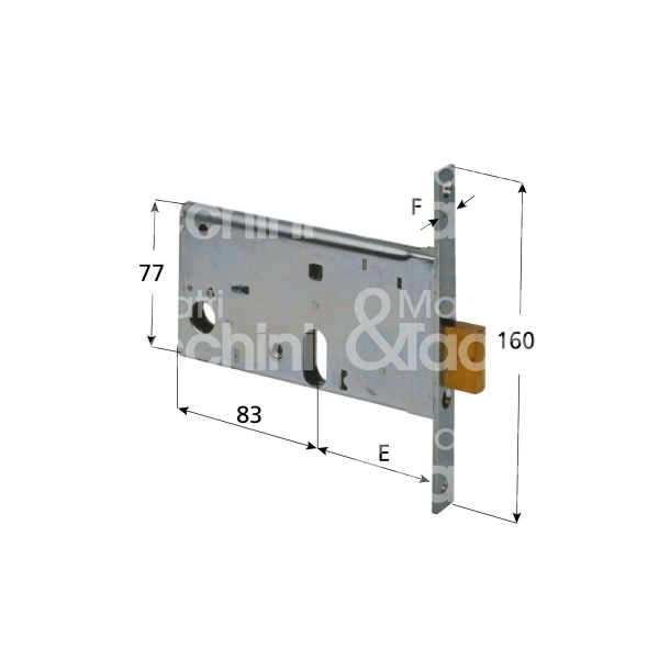 Cisa 4445280 serratura infilare per fasce 2 mandate cilindro ovale 80 laterale solo catenaccio