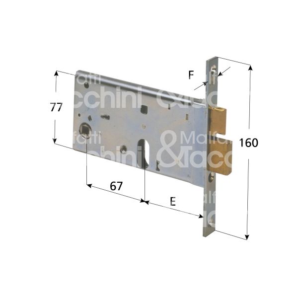 Cisa 4446270 serratura infilare per fasce 2 mandate cilindro ovale 70 laterale catenaccio piÙ scrocco