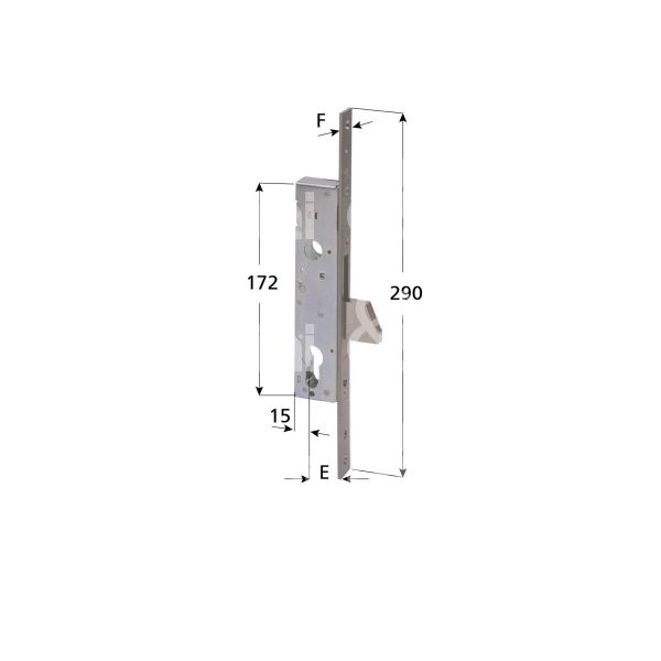Cisa 46210350 serratura per montanti laterale solo catenaccio a caduta e 35 foro sagomato ambidestra 1 mandate