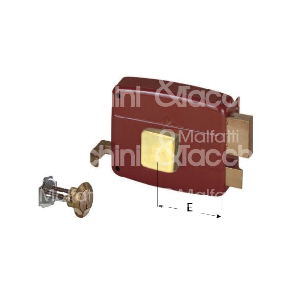 Cisa 50110401 serratura per portoncino scrocco piÙ catenaccio pomolo piÙ cilindro / cilindro staccato e 40 dx