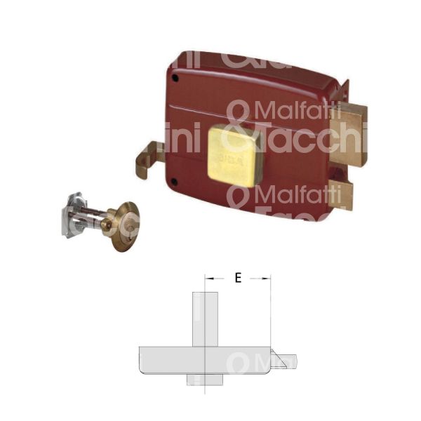 Cisa 50110401 serratura per portoncino scrocco piÙ catenaccio pomolo piÙ cilindro / cilindro staccato e 40 dx